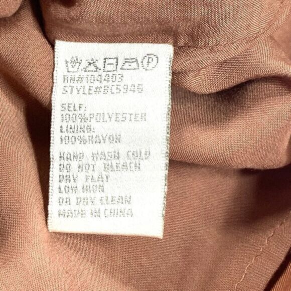 J.O.A. Wrap-Front Skirt Women Sz M Brown Rear Zip Asymmetrical Boho Coastal Mini - Picture 12 of 12